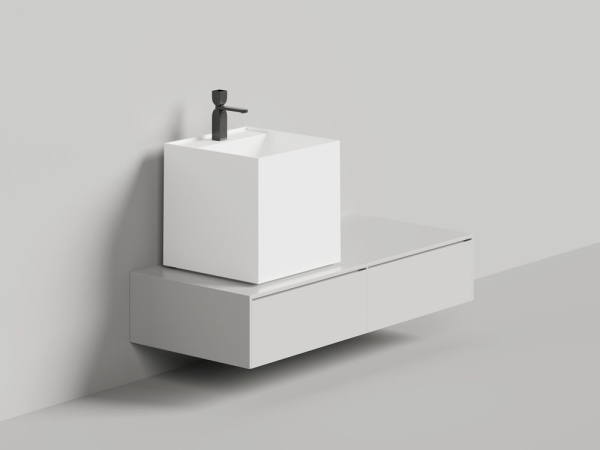 Раковина накладная Salini ARMONIA SQUARE TOP 03 без отверстия под смеситель покраска по RAL полностью, 130523TMF