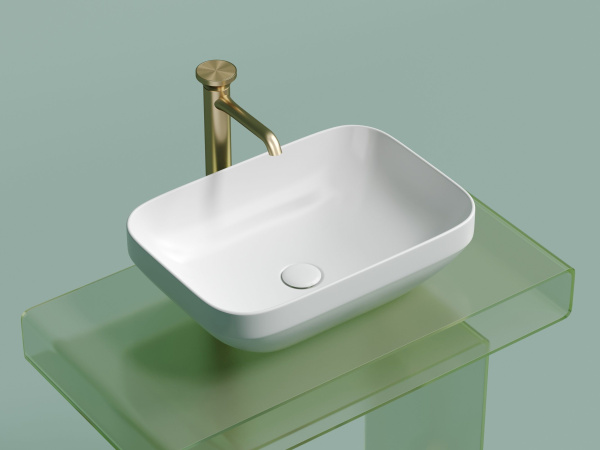 Умывальник чаша накладная прямоугольная Ceramicanova Element 500*359*145мм, белый матовый, CN6055MW