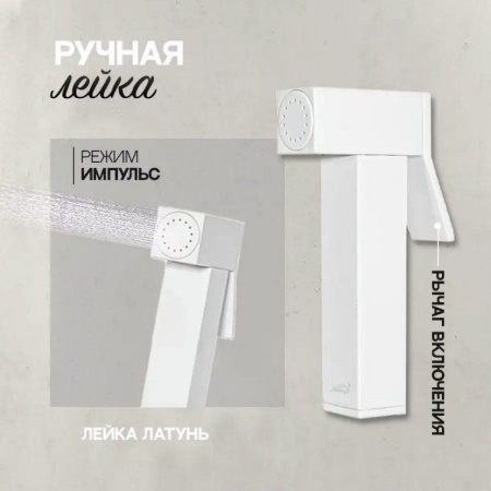 Смеситель с гигиеническим душем Hansberge H0077 Белый