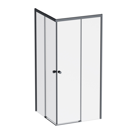 W94G-403-9090-BT1K X-joy Душевое ограждение AM.PM квадратное,раздвиж.двери 90x90 черный мат.