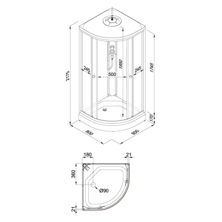 Душевая кабина Тритон Щ0000064622  Вельвет 80*80 А