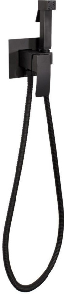 Смеситель встраиваемый с гигиеническим душем Hansberge H3077 Черный матовый