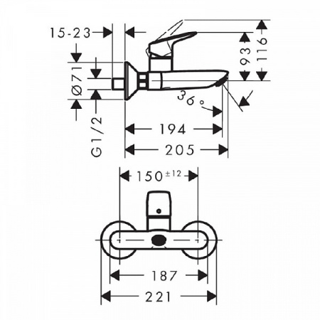 Смеситель для умывальника Hansgrohe Logis 71225000