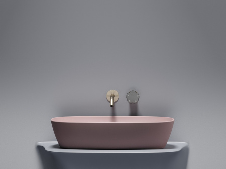 Умывальник чаша накладная овальная Ceramicanova Element 600*380*138мм, Розовый матовый, CN6049MP