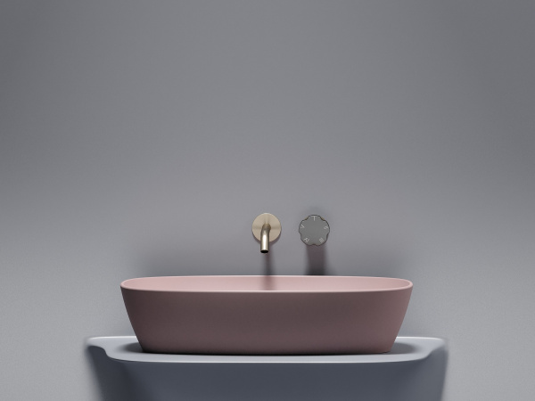 Умывальник чаша накладная овальная Ceramicanova Element 600*380*138мм, Розовый матовый, CN6049MP