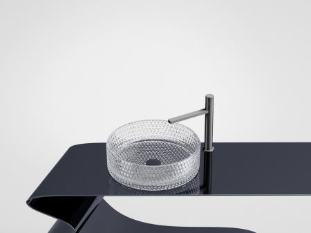 Умывальник чаша накладная круглая Ceramicanova Cristal 360*360*112мм, прозрачная, CN6062