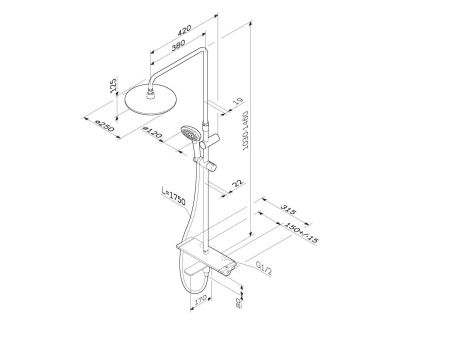 Душевая система AM.PM Spirit 2.0 F0770A500 ShowerSpot с термостатом