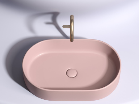 Умывальник чаша накладная овальная Ceramicanova Element 608*385*122мм, Розовый матовый, CN6048MP