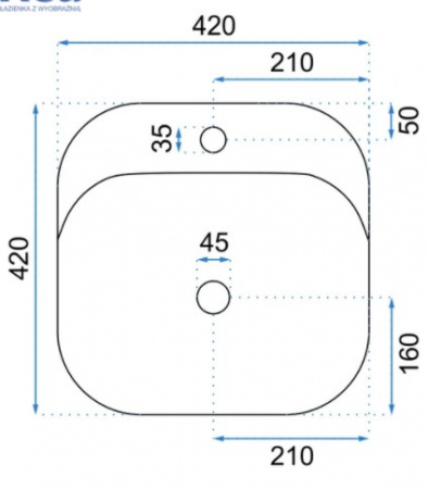 Умывальник Rea Luiza 42 Grey MAT U9610