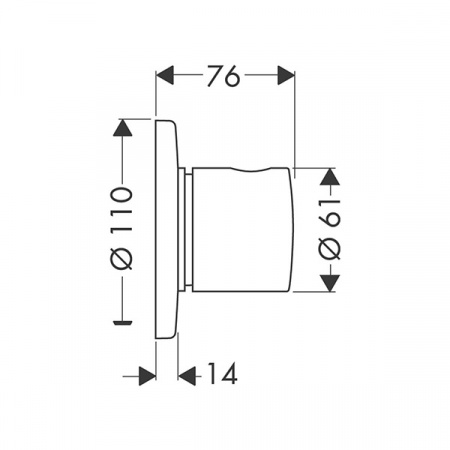 Внешняя часть переключающего вентиля Hansgrohe Trio/Quattro S 15932000