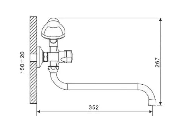 Смеситель для ванны Gappo G2244