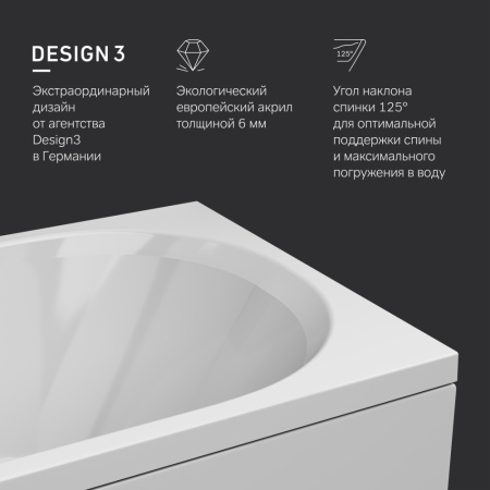 W94A-170-075W-A X-Joy Ванна акриловая AM.PM 170х75