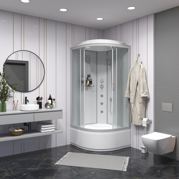 Душевая кабина Niagara Classic NG-2307-14BKG (80х80х200) высокий поддон(40см),стекло матовое