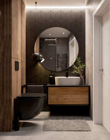 AQM2002MB Унитаз подвесной с сиденьем SoftClose, технология смыва Rimless, скрыт. крепеж. Черный мат