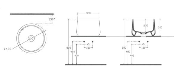 Раковина накладная ISVEA Allegro 42 цвет терракотовый матовый 10AL66042-2U