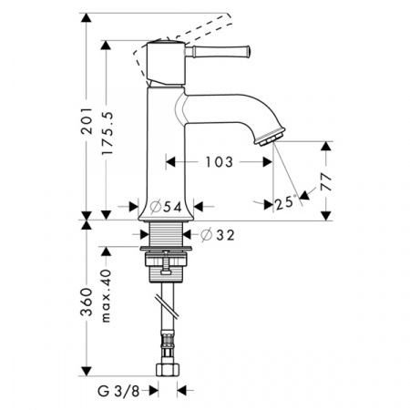 Смеситель для умывальника Hansgrohe Talis Classic 14118000