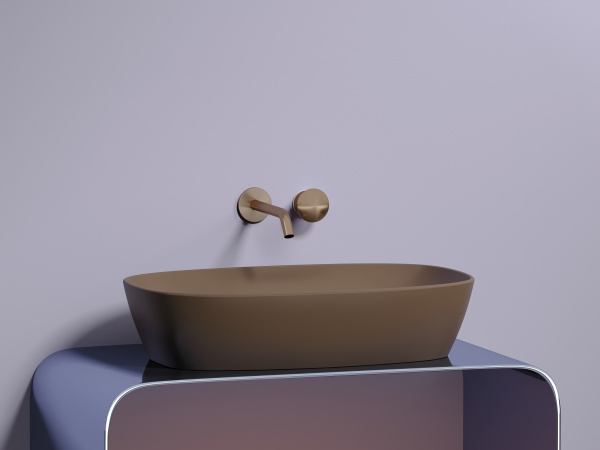 Умывальник чаша накладная овальная Ceramicanova Element 600*380*138мм, Темно-коричневый матовый, CN6049MDB