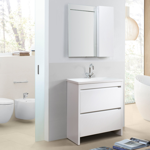 Тумба под умывальник Belux Мадрид 70-02 напольный, белый глянцевый