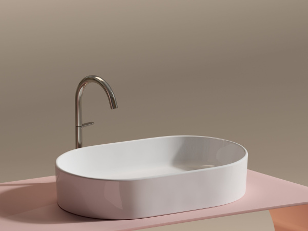 Умывальник чаша накладная овальная Ceramicanova Element 608*385*122мм, Белый, CN6048