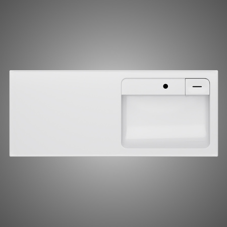 M85AWPR1201WG X-Joy, Раковина над стиральной машиной AM.PM, литьевой мрамор, правая, 120 см, белый глянец