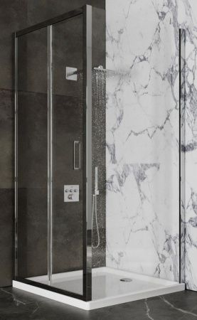 Душевой уголок Roxen Caspia 55060-100-L 100x80 левый, прозрачное стекло/профиль хром