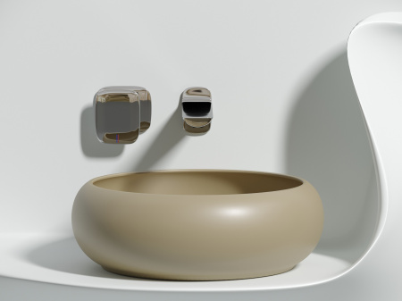 Умывальник чаша накладная круглая Ceramicanova Element 360*360*120мм, Капучино матовый, CN6050MC