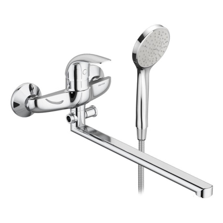 319500001_xxx Eclipse, Смеситель для ванны и душа AM.PM с универсальным изливом и душевым комплектом, хром