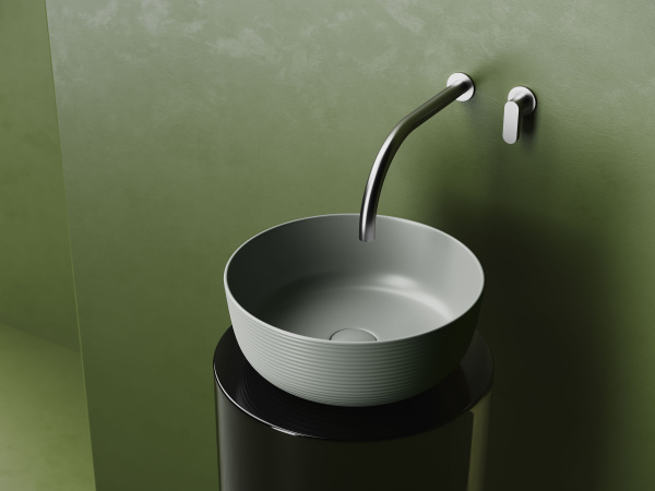 Раковина накладная круглая Ceramicanova Element 356*356*135, антрацит матовый, CN6073MH