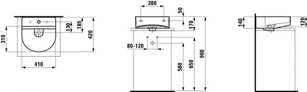 Умывальник Laufen Sonar 8163414001041 41x42x14