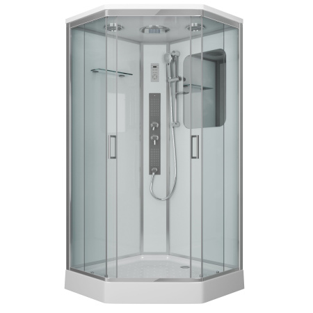Душевая кабина Niagara Premium NG-6002-01GD (100х100х220) низкий поддон(16 см),стекло прозрачное,4 места