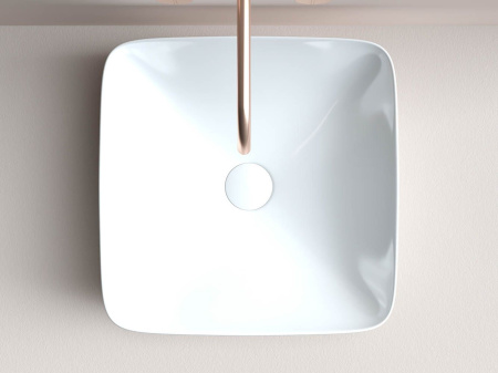 Умывальник чаша Ceramicanova FORM накладная квадратная 420*420*145мм, Белый, CN2002