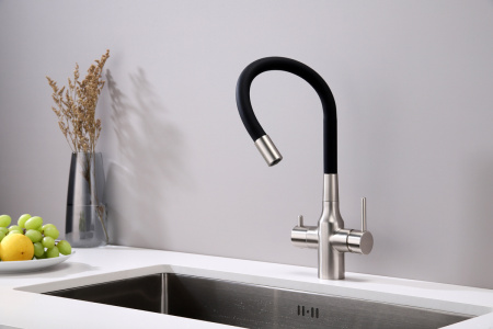 Смеситель для кухни Paulmark SALIX Sa213419-NI, никель