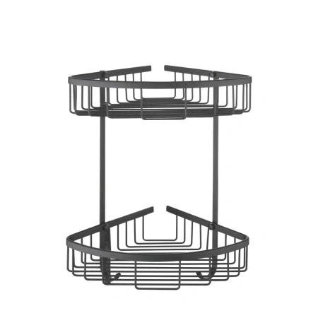 Полка металлическая угловая двухъярусная Rose RW12H, черный