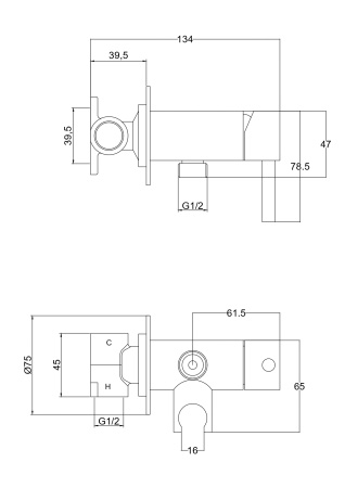 Смеситель встраиваемый Roxen Santi 500940-B с гигиеническим душем