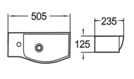 Раковина подвесная WeltWasser WW AISBACH 7950 GL-WT L глянцевая белая 505х235х125