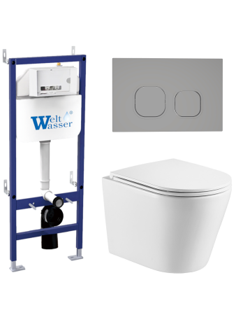 Комплект инсталляции с унитазом Weltwasser BAMBERG 460 + SALZBACH 043 GL-WT + BAMBERG CR