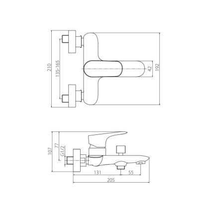 461000000_xxx Palace Grand, Смеситель для ванны и душа AM.PM