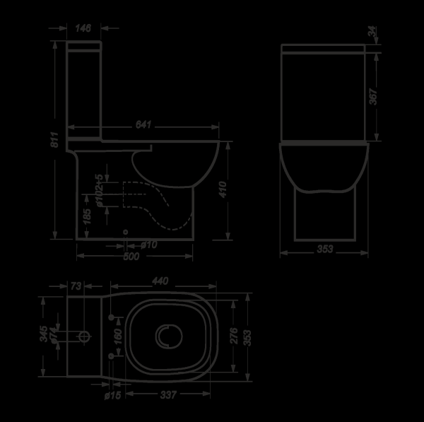 Унитаз-компакт Sanita Luxe Quadro DM Slim QDRSLCC01151022 белый