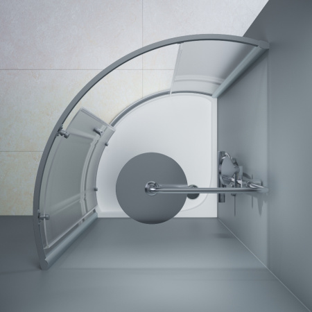 W83UG-315-090MT Like Solo Slide Душевое ограждение AM.PM 90x90x200, стекло прозрачное