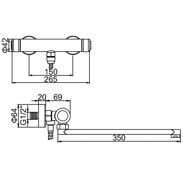 Смеситель для ванны Ledeme H76 L2276