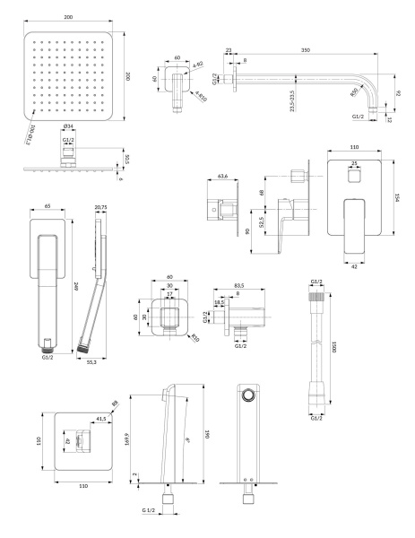 Душевая система OMNIRES Parma SYSPM13BL