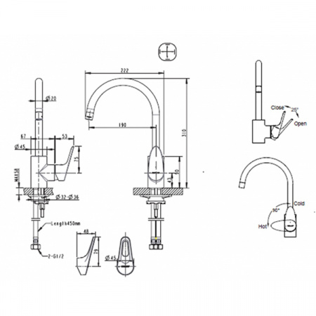 Смеситель для мойки Bravat Drop-D F748162C