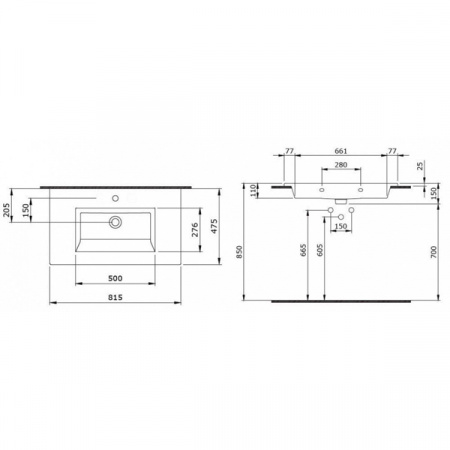 Умывальник Bocchi Milano 1113-001-0126 80 см