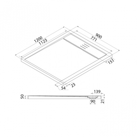 Душевой поддон IDDIS Bild BIL5WS0i22 120х90