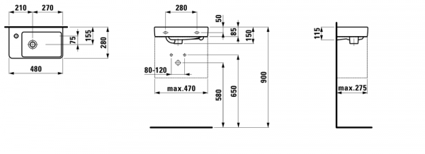 Умывальник Laufen Pro S 8159554001041 48x48x8