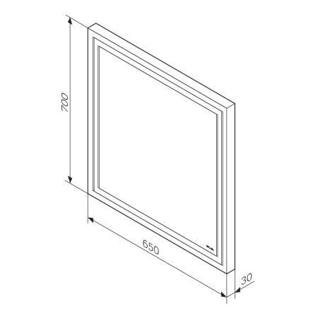 Зеркало AM.PM GEM M91AMOX0651WG с LED-подсветкой по периметру, 65 см