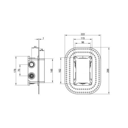 Корпус термостата для скрытого монтажа Villeroy&Boch Vi-Box TVD00065100000