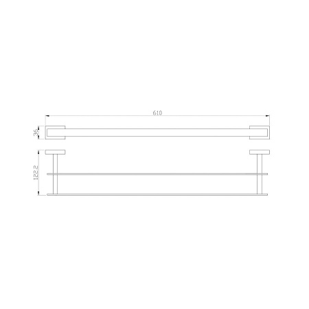 Полотенцедержатель двойной WONZON & WOGHAND, Хром (WW-9711-60CM)