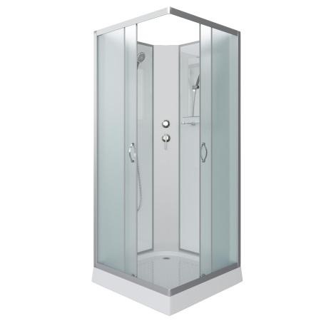 Душевая кабина Niagara Classic NG-1101-14BK (90х90х200) низкий поддон(13см),стекло матовое,3 места с полкой