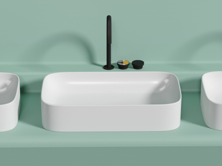 Умывальник чаша накладная прямоугольная Ceramicanova Element 705*380*150мм, белый матовый, CN6054MW